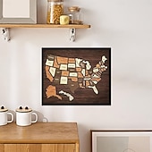 billige U.S. 250-årsjubileum-Trepuslespill med kart over USA, pedagogisk geografiverktøy, 30,5 x 25,4 cm, reisekart med landemerker i USA, morsomme leker med reisekart, realistiske landemerkedetaljer, for par og familier
