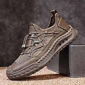 economico Sneakers Casual-Scarpe da ginnastica da uomo beige per attività all'aperto, con lacci, traspiranti, leggere e comode, ideali per escursionismo, viaggi, campeggio, passeggiate su sentieri, avventure all'aria aperta e per uno stile sportivo casual quotidiano.