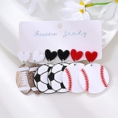  Partido Mundial de Fútbol 2026 Pendientes Fútbol Futbol Uso Diario Adulto Unisexo Casual Partido Disfrazarse