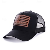  Cappellino da baseball patriottico con toppa in pelle e bandiera americana, stile trucker per uomo e donna, 4 luglio, giorno dell'indipendenza, 250° anniversario, Memorial Day.