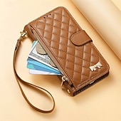 cheap 2026 Samsung Galaxy S26 Series-Phone Case For Samsung Galaxy S26 S26 Plus S26 Ultra Wallet Case Flip Cover Zipper with Wrist Strap Kickstand Retro TPU PU Leather