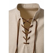  Mittelalterlich Renaissance Hemd langarm Pirat Wikinger Kostüm Herren Halloween Karneval Leistung LARP Renaissance-Messe Erwachsene Hemd