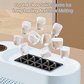 Недорогие Бытовая техника-Миниатюрный портативный льдогенератор, настольный, быстрое приготовление льда за 10-15 минут, 8 твердых кубиков льда за цикл, компактный, небольшой, быстродействующий льдогенератор для дома, офиса,