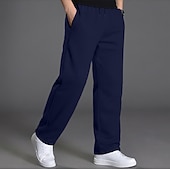 olcso Egyenes láb-Férfi Melegítőnadrágok Nadrág Alkalmi nadrág Egyenes szárú melegítőnadrág Zseb Zsinór Rugalmas derék Sima Mokaszinok Szabadtéri sport Hétköznapi Napi Divat Utcai sikk Fekete Sötétkék Mikroelasztikus