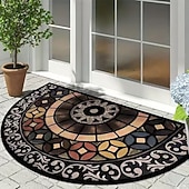 baratos Capacho-Tapete de entrada floral estilo americano, antiderrapante e resistente à sujeira, ideal para hall de entrada e corredor, fácil de limpar.