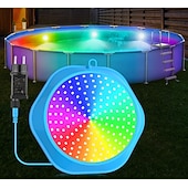 Χαμηλού Κόστους Υποβρύχια Φώτα-LED φώτα πισίνας με έλεγχο εφαρμογής, 20w dimmable υποβρύχιο υποβρύχιο φως με μαγνήτες, IP68 αδιάβροχα φώτα πισίνας 12v με αλλαγή χρώματος με χρονοδιακόπτη για υπέργεια πισίνα