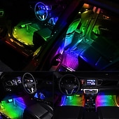 abordables Bandes Lumineuses Intelligentes-Bandes LED, éclairage intérieur intelligent RGBIC pour voiture avec contrôle par application, modes musicaux et millions de couleurs, éclairage LED pour la décoration de voiture, 12 V CC