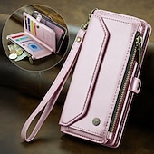abordables 2026 Samsung Galaxy S26 Serie-teléfono Funda Para Samsung galaxia S26 S26 Ultra Plus Tarjetas billetera con Soporte Cremallera con cordón Retro TPU Cuero de PU