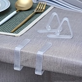 economico Forniture per eventi e feste-48 clip trasparenti per tovaglia, clip di fissaggio per tovaglia da cucina, clip per tovaglia per uso domestico, superficie antiscivolo invisibile, non è necessaria la foratura.