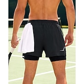 billiga Shorts för män-Herr Solid färg Sportshorts Tennisshorts Ficka Med kompressionsfoder Snabb tork Stretch Fuktabsorberande Andningsfunktion Tennis Golfskor Pickleball Shorts Mörkgrå Svart Ljusblå Tenniskläder