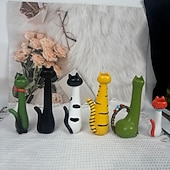 billige Vaser og kurv-håndlaget særegen katteformet vase i harpiks til hagedekorasjon, søt katteplanter til blomsterpotte for sukkulenter, innendørs utendørs hage terrasse plen balkong hjemdekor