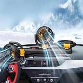 Χαμηλού Κόστους Φίλοι Αυτοκινήτου-Ανεμιστήρας αυτοκινήτου τριπλής κεφαλής, ανεμιστήρας ψύξης οχήματος 12v 24v με τροφοδοσία USB 3 κεφαλών για ταμπλό, περιστρεφόμενος 360° ισχυρός, ήσυχος αυτόματος κυκλοφορητής αέρα για φορτηγό SUV RV