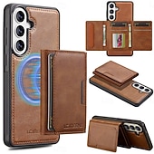 abordables 2026 Samsung Galaxy S26 Serie-teléfono Funda Para Samsung galaxia S26 S26 Plus S26 Ultra Tarjetas billetera Magnética Soporte de carga inalámbrica Ranura para tarjetas Retro Cuero de PU