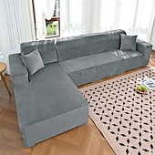 baratos Cobertura de Sofa-Capas elásticas para sofás de 1, 2, 3 e 4 lugares, capa para sofá modular em formato de L, capa protetora para sofá chaise longue, protetor de móveis para sala de estar.