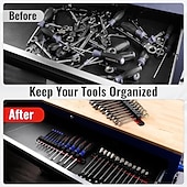 お買い得  ツールストレージ-マグネット式ドライバーオーガナイザー＆レンチオーガナイザー、アルミレール式マグネットツールオーガナイザー、ツールホルダー、ツールボックス整理、12スロットドライバー＆レンチホルダー（ツールは含まれていません）