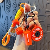 cheap Gifts-DIY Mini Gym Barbell Plate Keychain, Creative Fitness Weight Plate Keyring Pendant, Sport Lover Key Chain for Car Keys, Bag Charm, Couple Gift, Gym Lover Accessories