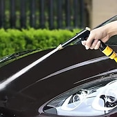abordables Outils de nettoyage pour véhicule-Pistolet d'arrosage haute pression en métal robuste avec buses rotatives réglables, étanche, idéal pour le lavage de voiture, l'arrosage du jardin, le nettoyage des trottoirs et la douche des animaux.