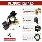 olcso Grillek és szabadtéri főzés-Univerzális propántartály-mérő 5–40 fontos PB-palackokhoz, gázszintjelző grillhez, fűtőtesthez, lakókocsihoz, QCC1 csatlakozó, propán üzemanyagszintmérő grillhez, kültéri kempingfőzőhöz,