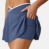 tanie Spódnice i szorty damskie-Damskie Solidne kolory Spódnica casualowa Spódnice tenisowe z szortami Spódnica sportowa Kieszeń Wysoka talia Elastyczny Odvádí pot Oddychający Bransoletka tenisowa Golf Pikle Spódnica Czarny Biały