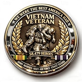 olcso Az Egyesült Államok 250. évfordulója-vietnami háborús veteránok emlékérme 1959–1975, 58 479 hős tiszteletére, katonai gyűjtői ajándék hadsereg, haditengerészet, tengerészgyalogság és légierő számára &amp;parti őrség, hazafias emléktárgy