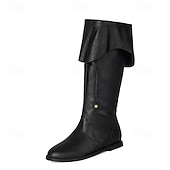 preiswerte Schuhe-Mittelalterlich Renaissance Steampunk Schuhe Stiefel Pirat Wikinger Keltischer Ritter Kostüm Damen Vikinger Seeräuber Halloween Karneval Leistung LARP Renaissance-Messe Erwachsene Schuhe