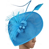 cheap Fascinators-Fascinators Polyester Wedding Birthday Vintage Cute Retro With Feather Headpiece Headwear