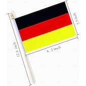 baratos Partida de Futebol Mundial 2026-Pacote com 25 miniaturas da bandeira alemã em haste, medindo 5x8 polegadas, ideais para jogos da Copa do Mundo de Futebol, eventos esportivos, decoração de festas e para torcedores vibrarem.