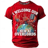  Hombre Argot divertido Camiseta Manga Corta Camiseta Impresión 3D Cuello Barco Camisa Moda Diario Diario Calle Rojo Verano Primavera Ropa S M L XL XXL XXXL