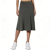 cheap Women's Skirts &amp; Skorts-Women's Solid Colored Casual Skirt Tennis Skirts Sport Skirt High Waist Quick Dry Breathable Tennis Golf Pickleball Skirt Dark Grey Black Wine Tennis Clothing