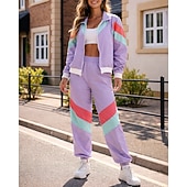 levne teplákové soupravy-Dámské Fotbalové léto Sportovní oblečení z 80. let Globální shoda Šňůrky Vydutý Barevné bloky sako Sportovní oblečení sada Léto Jaro Červená Modrá Cvičení v tělocvičně Běhání Běh Voděodoln