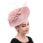 cheap Fascinators-Fascinators Polyester Wedding Birthday Vintage Cute Retro With Feather Headpiece Headwear