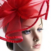 voordelige Fascinators-fascinators Veer Netto Bruiloft Verjaardag Elegant Vintage leuke Style Met Veer Tule Helm Hoofddeksels