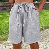 cheap Bermuda Shorts-Women's Bermuda shorts Shorts Summer Shorts Beach Shorts Vacation Fashion Casual Daily Short High Waist Drawstring Pocket Elastic Waist Comfort Soft Breathable Micro-elastic Streetwear Beach Holiday