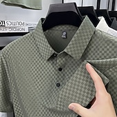 preiswerte Klassisches Poloshirt für Herren-Herren Polo Business-Polo Lässig Geschäft Revers Kurzarm Mode Modern Einfach Knöpfe Rein Sommer Frühling Normale Passform Schwarz Weiß Purpur Grün Khaki Grau Polo