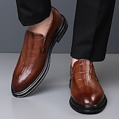 cheap Loafers-Men's Classic Casual Wedding PU Leather Comfortable Slip-on Red Brown Black Summer Spring Fall
