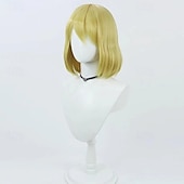 ieftine Peruci Anime-Perucă bob scurtă blondă cu breton, stil Ocean Adventurer, pentru petrecere cosplay