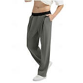 abordables pantalons décontractés-Homme Pantalons Pantalon décontracté Avec Poches Taille Élastique Bloc de Couleur Confort Longueur complète Quotidien Maison Extérieur Simple Style Classique Noir bleu marine Non Elastique