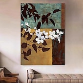 cheap Abstract Paintings-Handmade Oil Painting Canvas Wall Art Decoration Wabi Sabi Style Modern Decorative Painting Simple Floral Texture for Home Decor Rolled Frameless Unstretched Hanging Mural Painting
