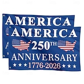 billige 250. jubileum-2 stk. amerikansk flagg til 250-årsjubileum – utendørsflagg til 250-årsjubileum i USA, vi folket 1776-2026, patriotisk hage- og husbanner til 4. juli