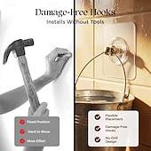 cheap Storage &amp; Organization-24Pcs No-Drill Screw Stickers Strong Adhesive No-Nail No Drilling Required Adhesive Wall Hooks for Picture Frames, Invisible Hanging Nails for Photo Frames, Wedding Pictures, Wall Decor