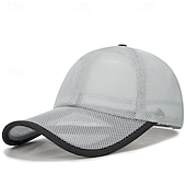 cheap Caps, Hats &amp; Visors-Baseball Cap Running Cap Sun Hat Unisex Cap Running Cap Solid Colored Sun Protection Windproof Quick Dry for Tennis Baseball Running Summer Spring Dark Grey Black Army Green