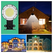 baratos Luzes de trabalho-Luminária LED para celeiro, iluminação externa com sensor crepuscular e luz diurna, à prova d'água IP65, ideal para segurança externa em garagens, quintais, ruas e armazéns.