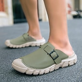 economico sandali da esterno-Sneakers casual da uomo verdi senza lacci: scarpe leggere e traspiranti, ideali per passeggiate all'aperto, viaggi e per tutti i giorni.