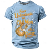 abordables T-shirts Graphiques de Musique et d'Instruments-Homme Guitare Argot drôle T-shirt Manche Courte T-shirt Impression 3D Col ras du cou Chemise Mode Quotidien Quotidien Rue Bleu Bleu Ciel Noir Été Printemps Vêtement Tenue S M L XL XXL XXXL 4XL