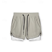 Χαμηλού Κόστους Σορτς Τρεξίματος-Ανδρικά Pantaloni Scurți de Alergat Αθλητικά σορτς Σορτς γυμναστικής Τσέπη 2 σε 1 Με επένδυση συμπίεσης Κοντά Παντελονάκια Causal Καθημερινά ΕΞΩΤΕΡΙΚΟΥ ΧΩΡΟΥ Καλοκαίρι Άνοιξη
