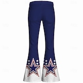  250th Anniversary USA Retro Vintage 1970s Pants Bell Bottom Pants Hippie Disco High Waist Fancy Dress Women's Masquerade 4th of July Party Independence Day Adults' Pants