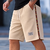 voordelige 3D-sweatshort voor heren-Voor heren Geometrisch Etnisch Wafel korte broek Sweat short Casual korte broek Medium Taille Mode-casual Vakantie Hardlopen Training Met Textuur Elastische tailleband met trekkoord Shorts met zakken
