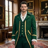  Retró Rokokó Középkori Kabát Szmoking Frakk Jelmez Férfi királyi Mindszentek napja Farsang Parti LARP Ren Faire Felnőttek Kabát Minden évszak