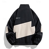 Недорогие Куртки для бега-Муж. Пэчворк Футбольное лето Глобальный матч Куртка для бега Куртка для активного отдыха Спортивная куртка Весна Осень Карманы Молния Цветовые блоки Длинный рукав