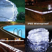 olcso Napelemes-100 m-es kültéri napelemes fényfüzér, 1000 LED, IP65 vízálló, 31 V-os napelem &amp;USB-ről tölthető, 8 funkciós távirányítóval, dekoratív LED-es lámpák kertbe, teraszra, medencébe, esküvőre, partira